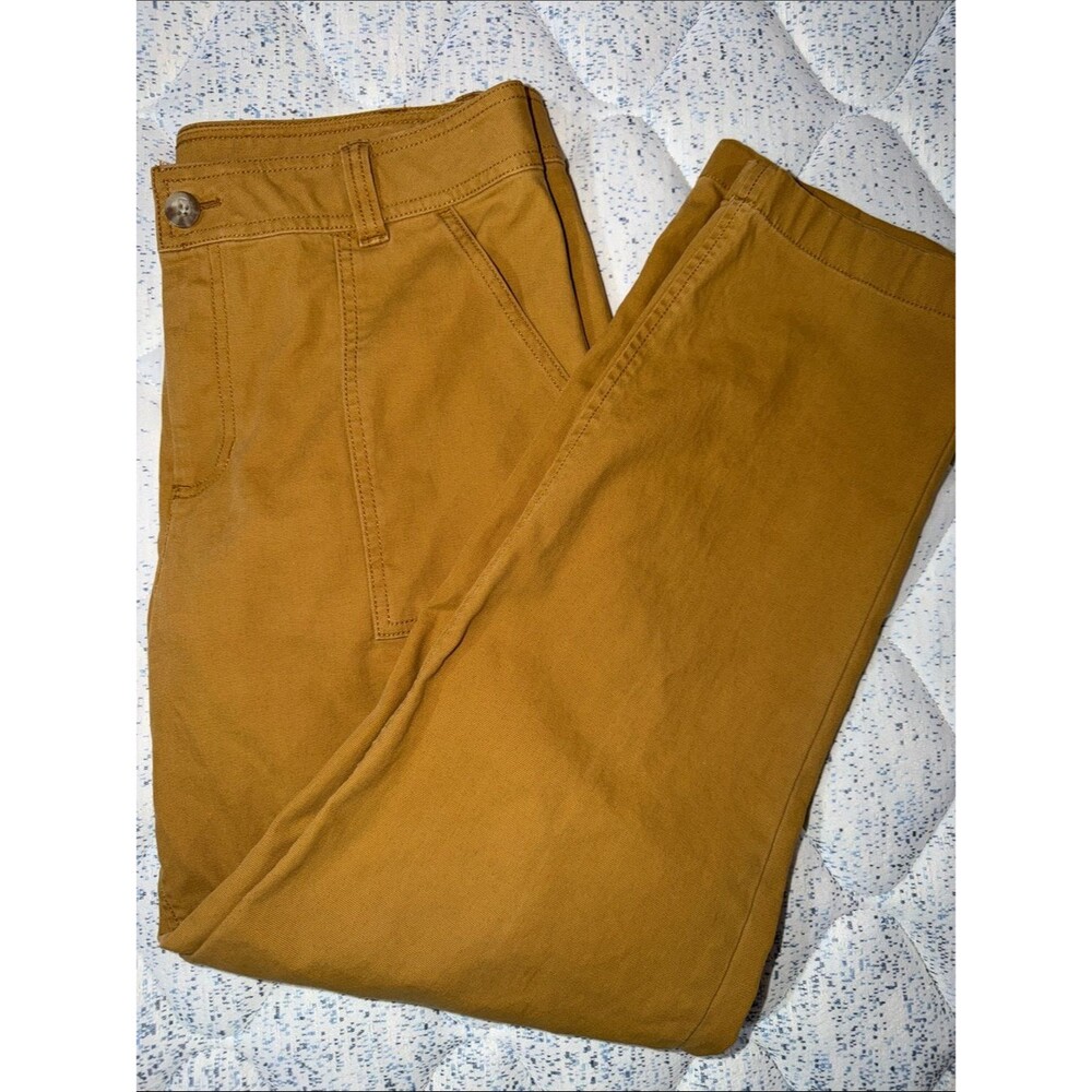 Eddie Bauer Cotten women’s twill utility / work  pants. Sz 12. Mustard yellow.